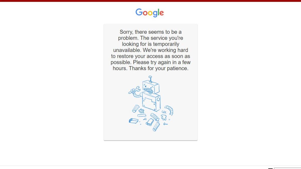 Google down Google down