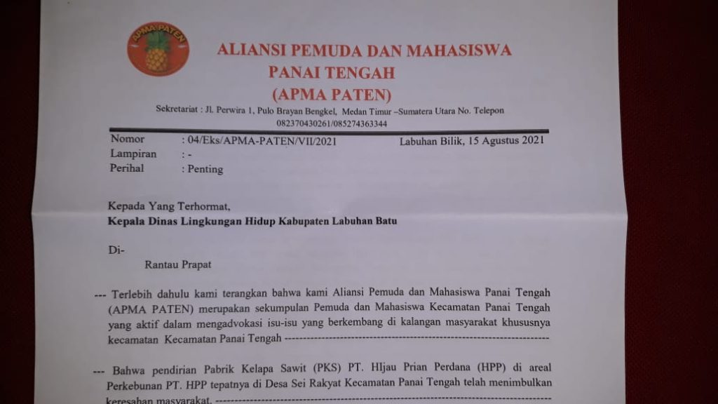 Tolak Pendirian PMKS PT HPP Tolak Pendirian PMKS PT HPP